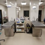 Surgery prep tables at Back Mountain Veterinary Hospital